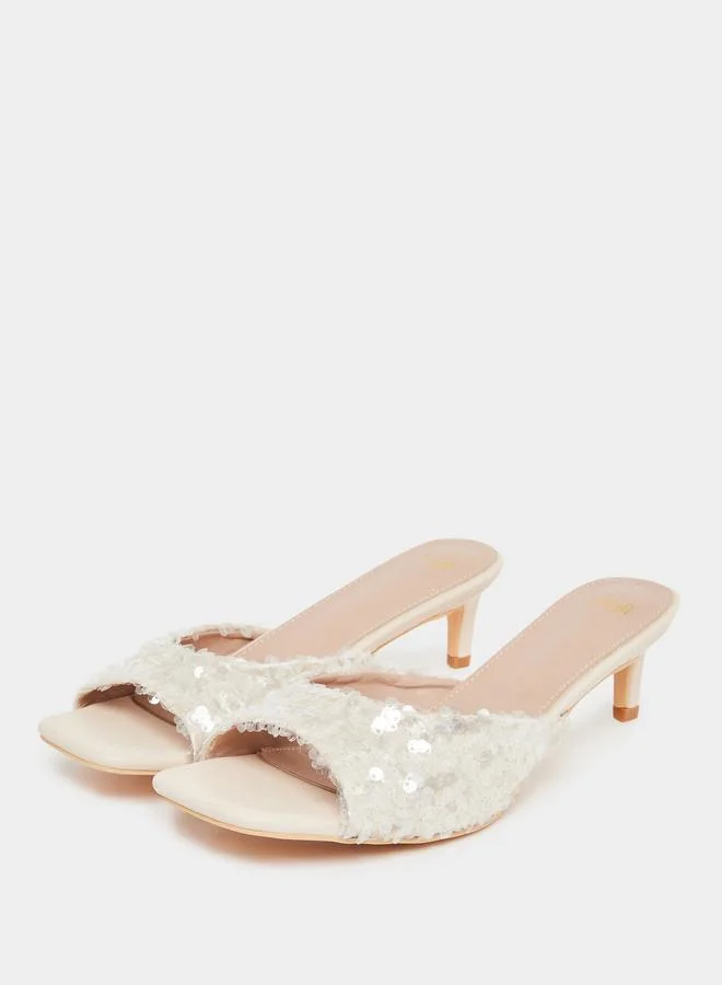 ستايلي صندل بكعب منخفض و ترتر